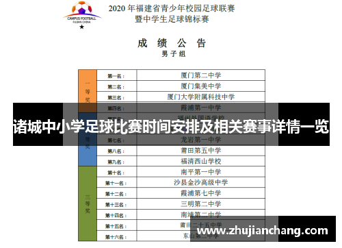 诸城中小学足球比赛时间安排及相关赛事详情一览